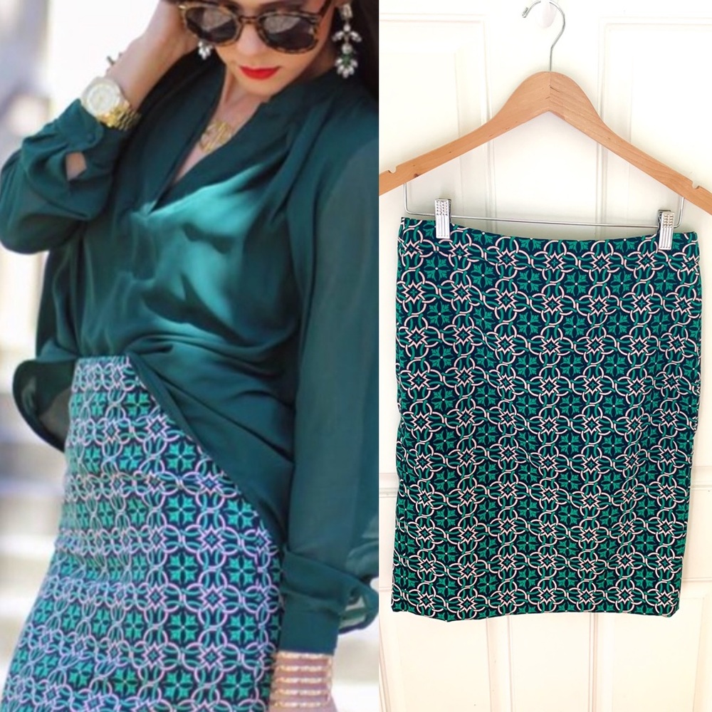 J.Crew No. 2 Pencil Skirt Lattice Medallion